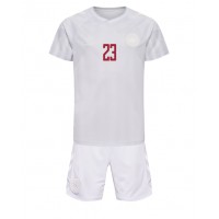 Danmark Pierre-Emile Hojbjerg #23 Udebanesæt Børn VM 2022 Kortærmet (+ Korte bukser)